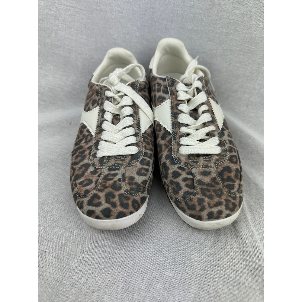 Universal Thread Leopard Print Sneakers Womens 6‎ Memory Foam Low Top Lace Brown - Picture 2 of 5